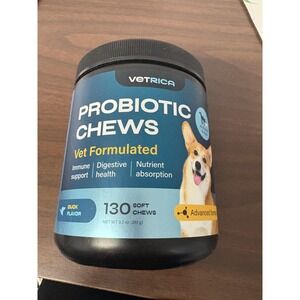 Vetrica Probiotic Chews Dogs Duck Flavor 130 Count Digestive Immune EXP 01/2026
